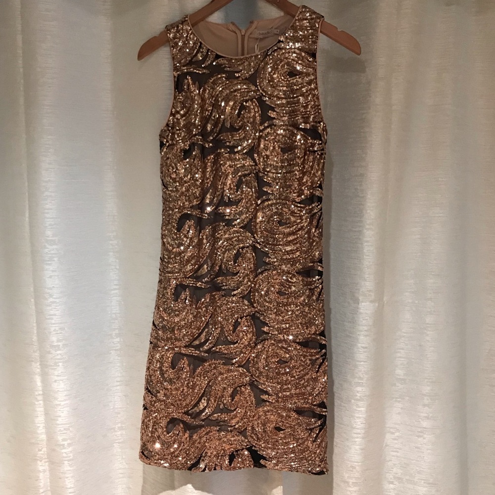 New Sparkly Gold Black Cocktail Dress Sz 8